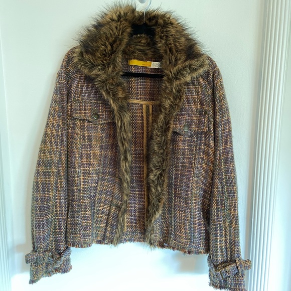 Vintage faux fur trimmed jacket - Picture 1 of 5